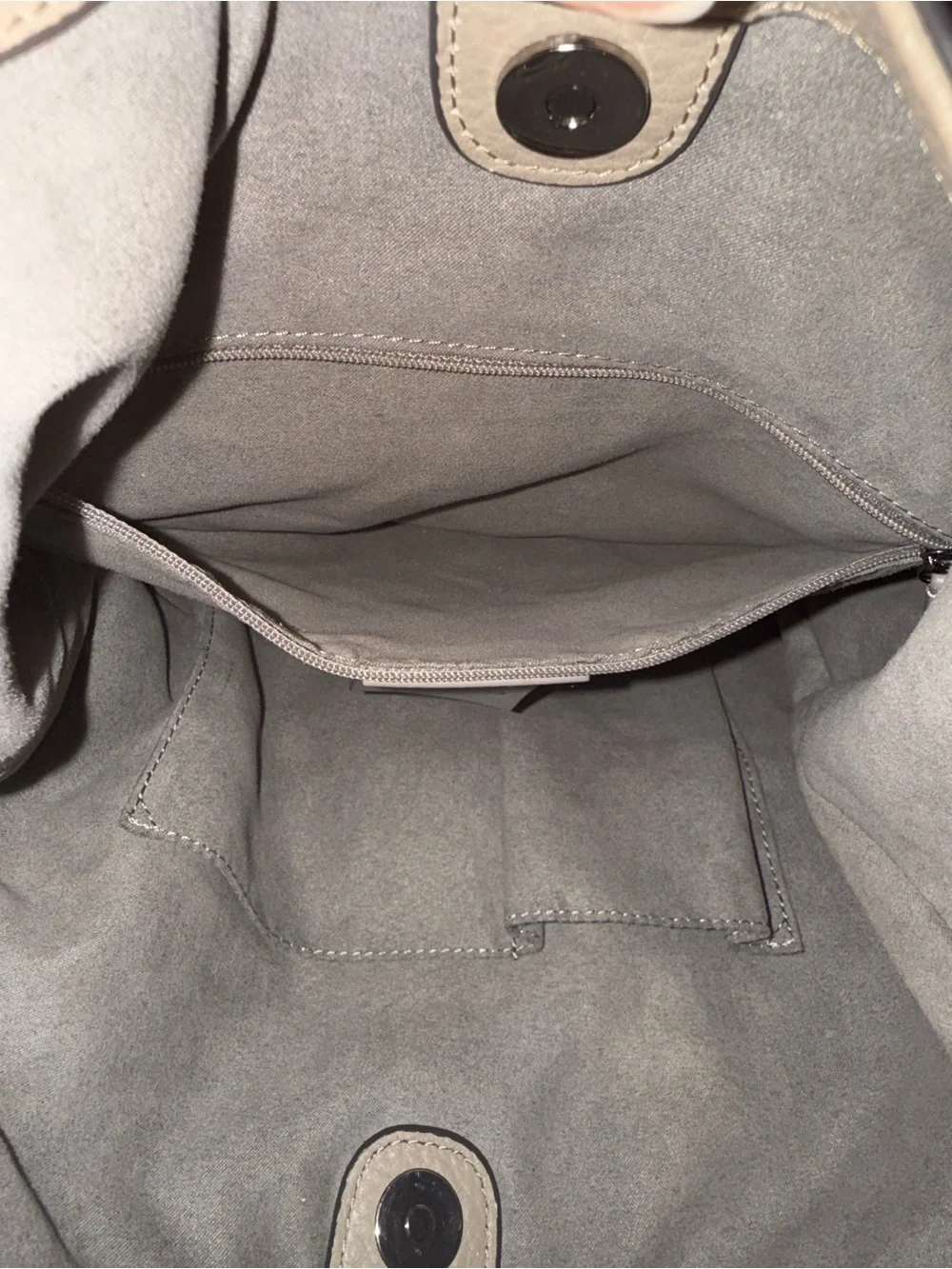Vince Camuto Taupe Shoulder Hobo with Tan Handle